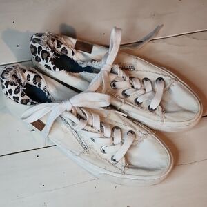 Blowfish White Sneakers with Leopard Detail